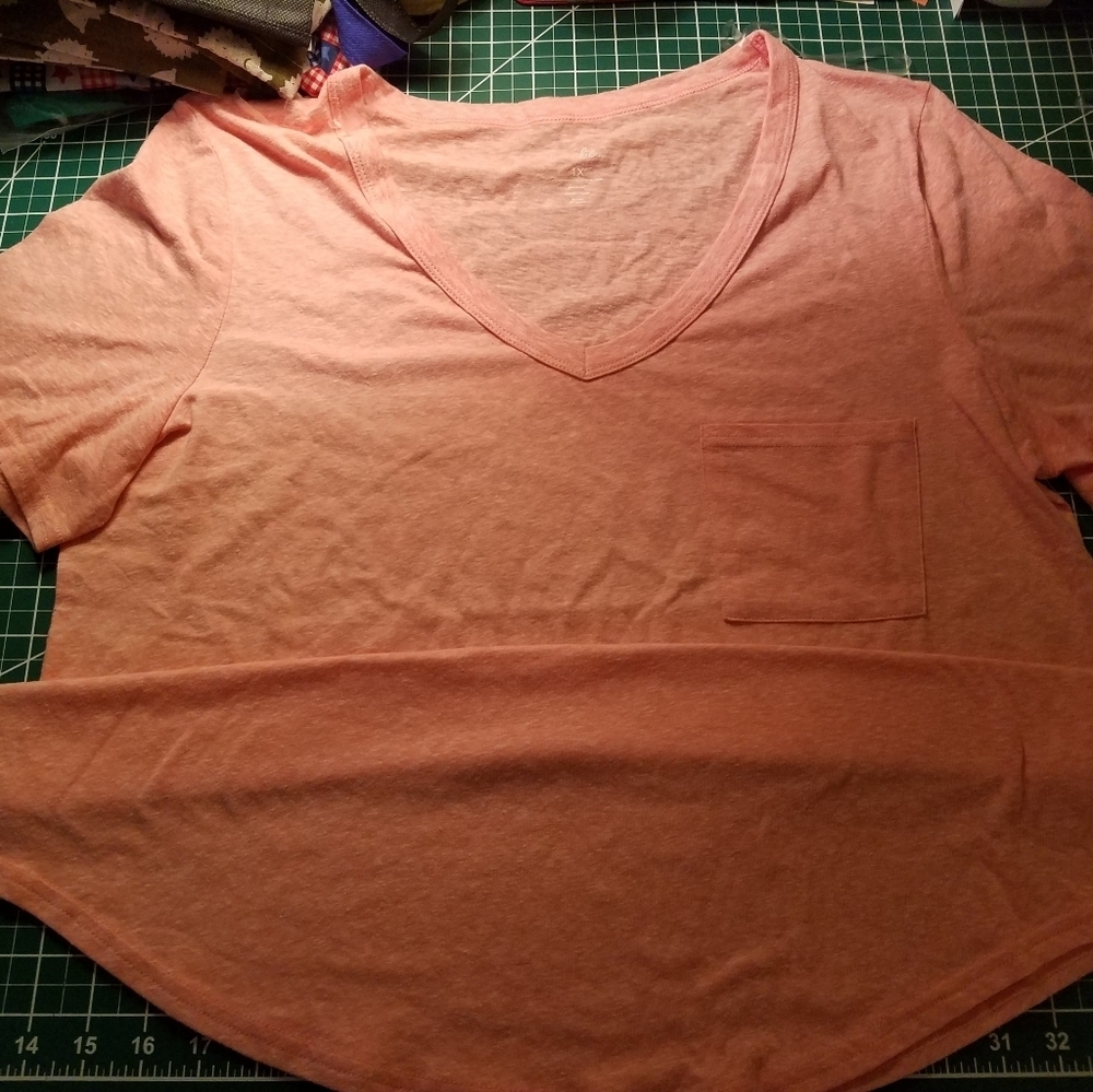 Just Be Short Sleeve Shirttail Coral Heather